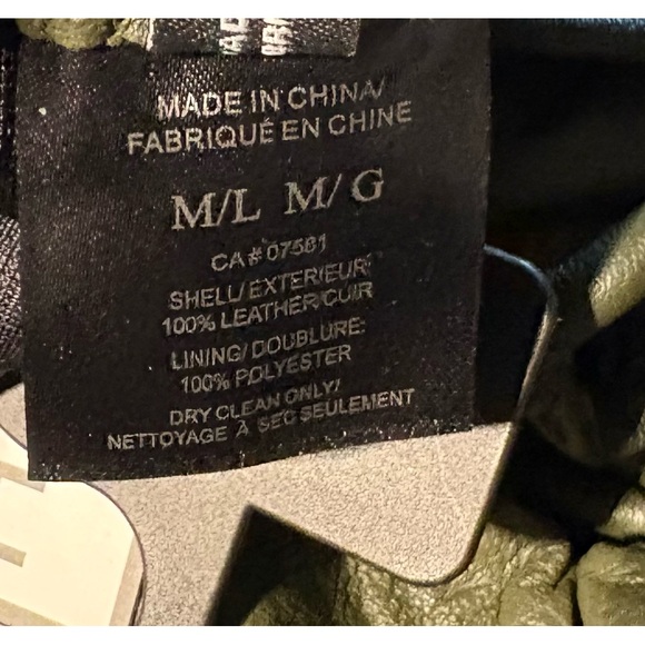 Club Rochelier NWT Ruched Long Ivy Green Leather Gloves in Sz S & L - Picture 8 of 8